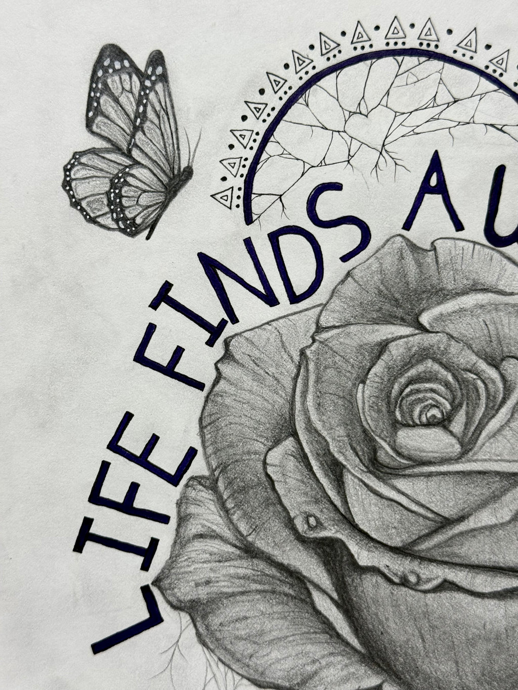 Life Finds A Way Original Drawing