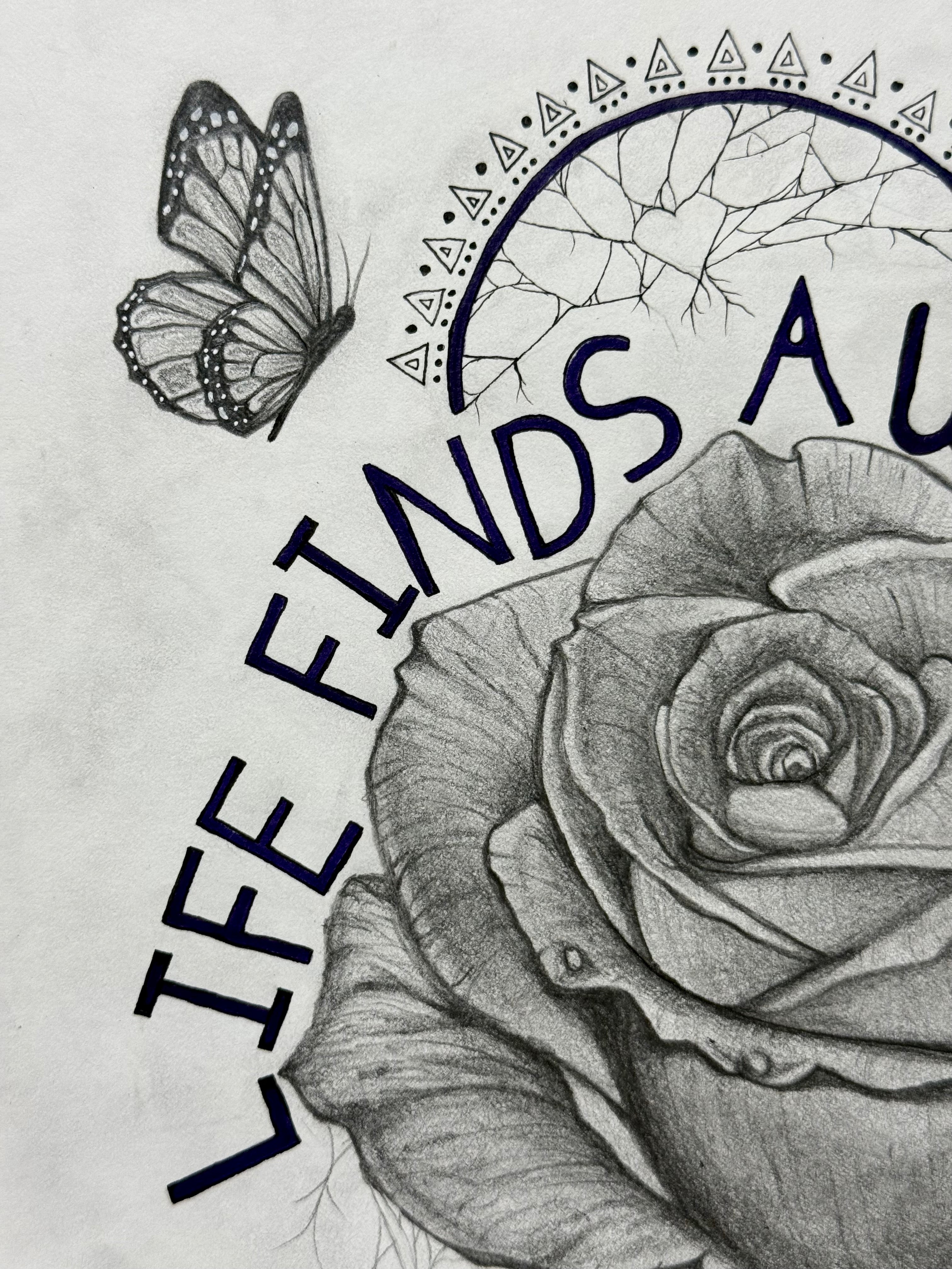 Life Finds A Way Original Drawing
