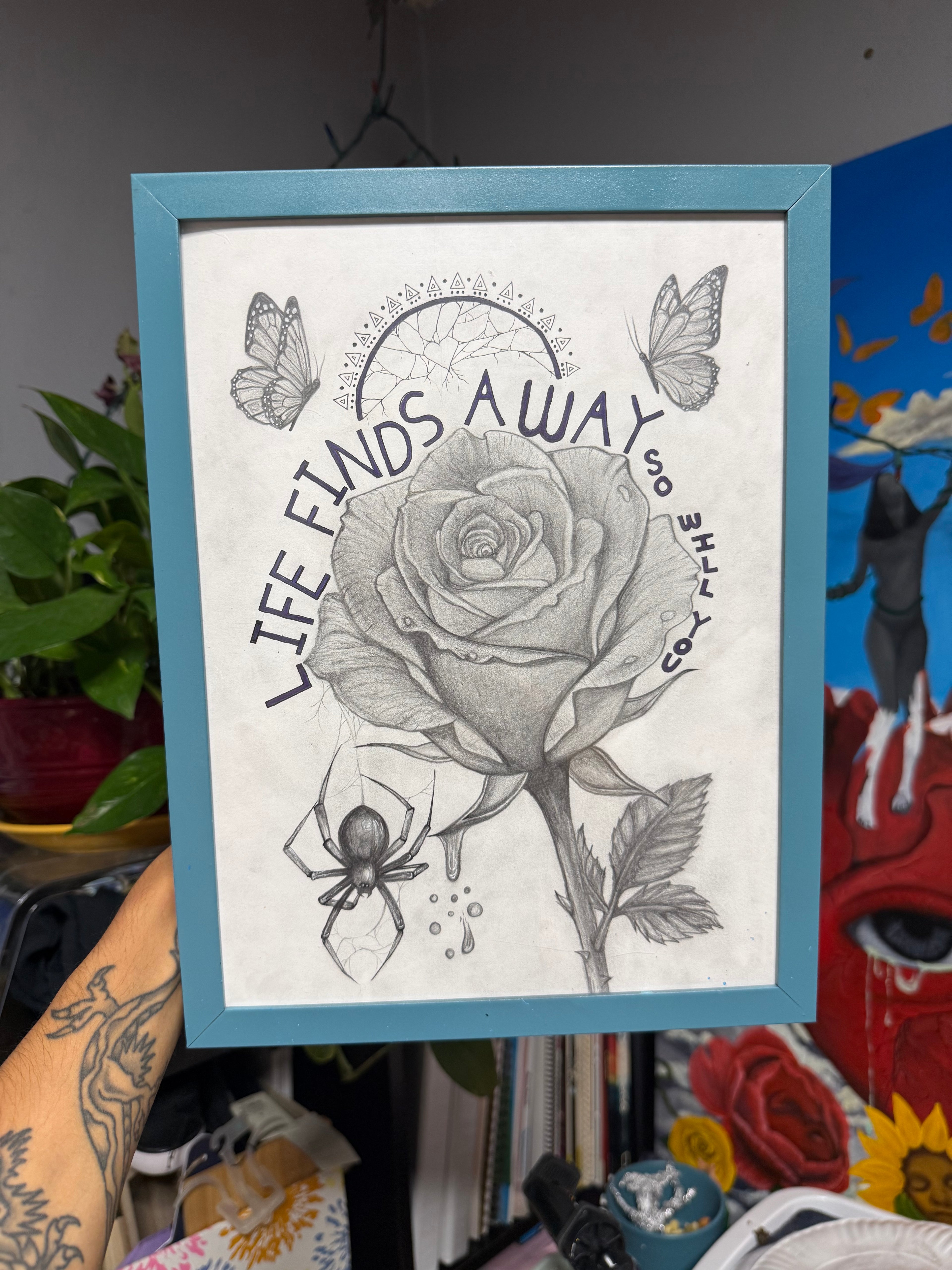 Life Finds A Way Original Drawing