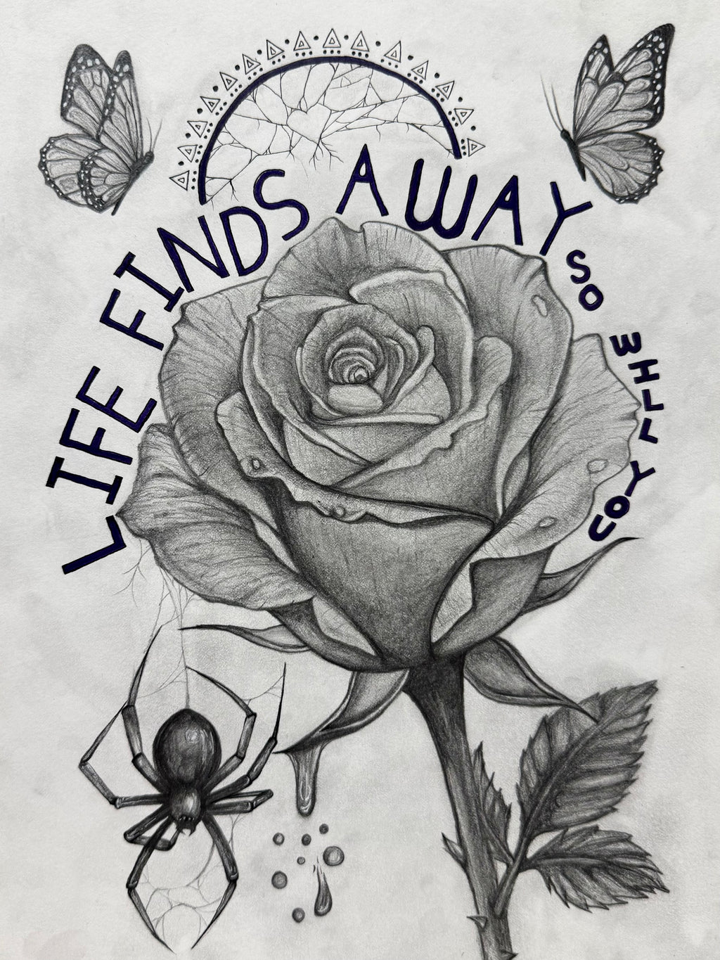 Life Finds A Way Original Drawing