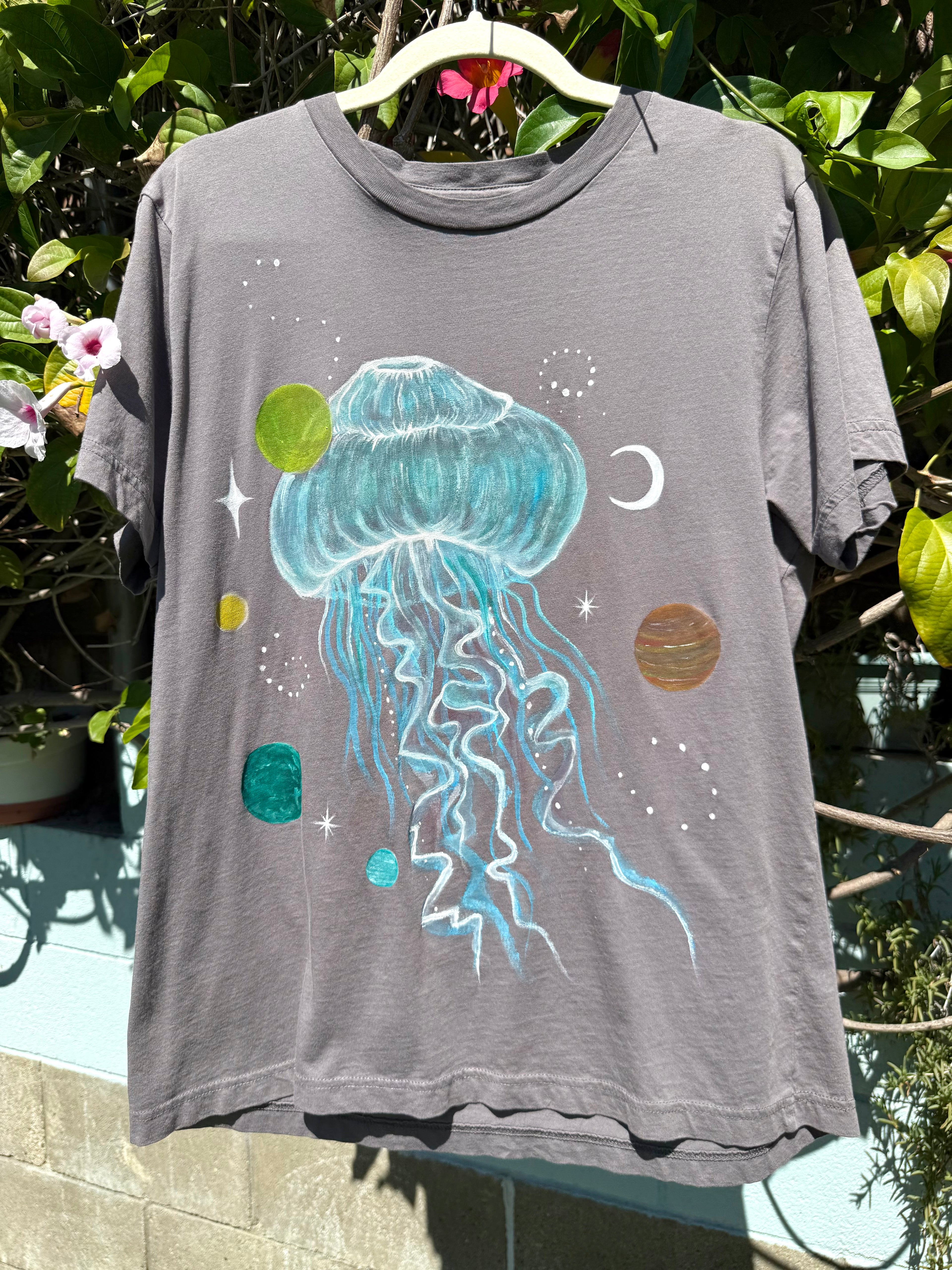 Space Jellyfish Hand Painted Tshirt