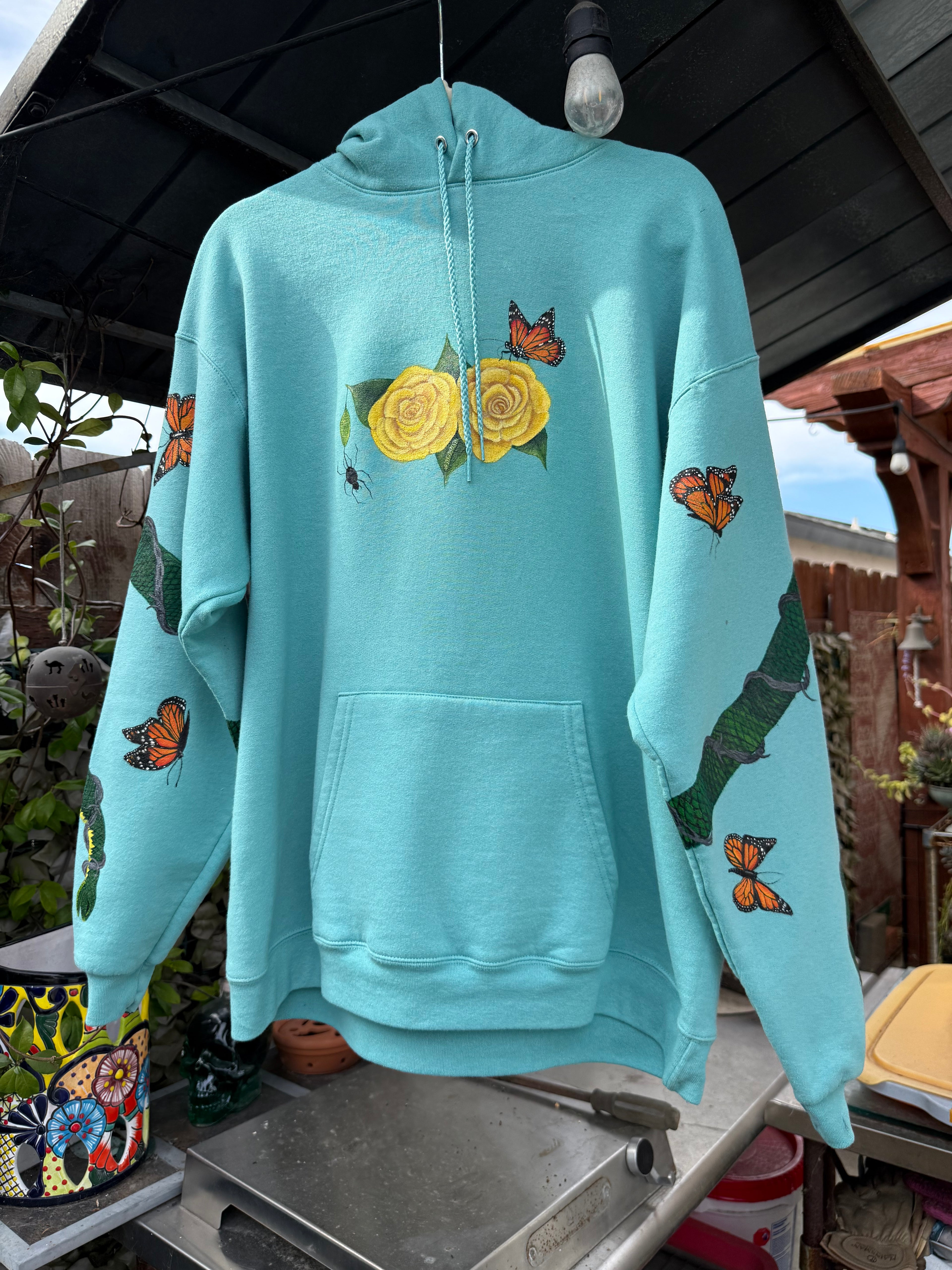 Original Hand Painted Snake Hoodie