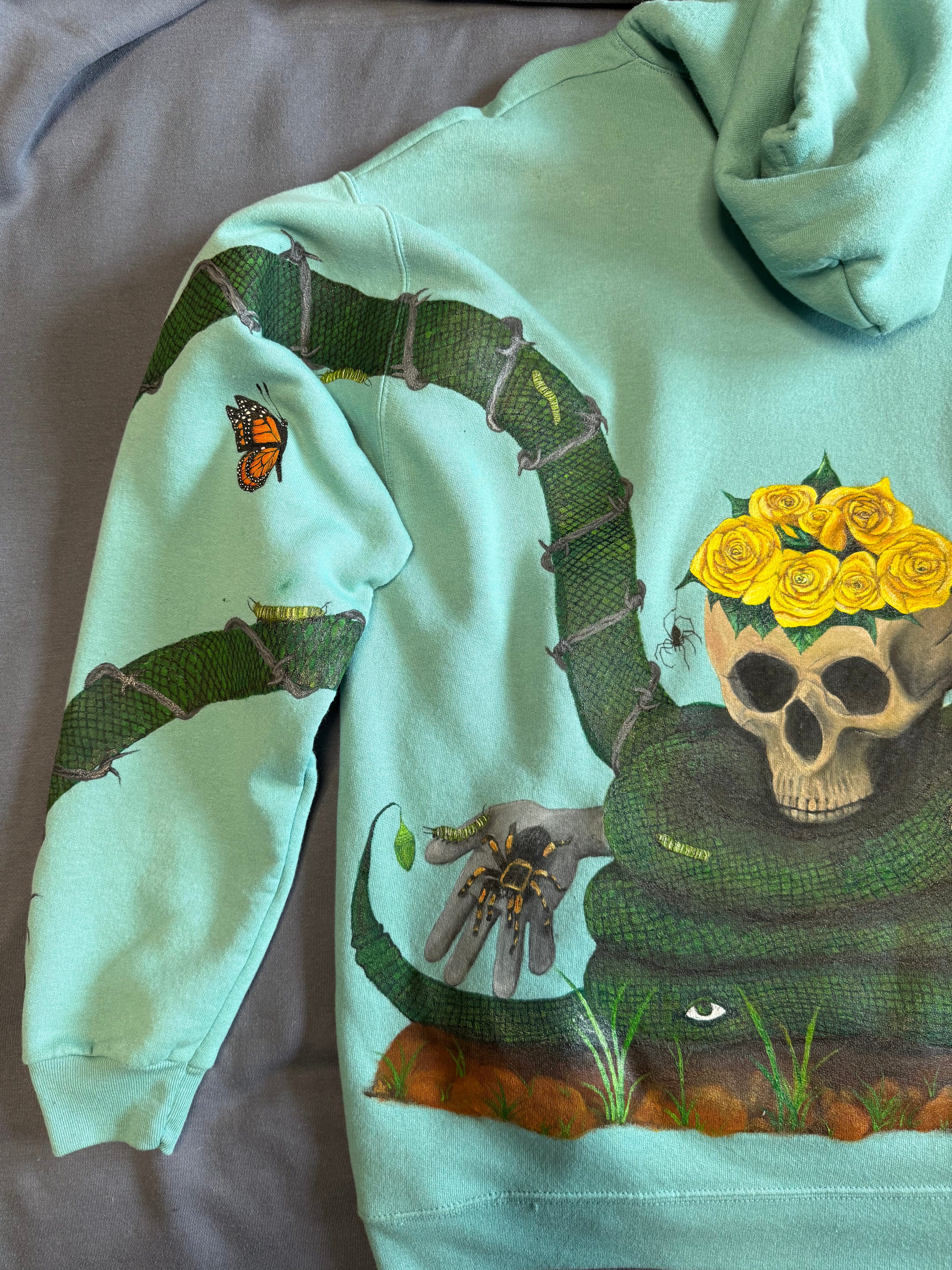 Original Hand Painted Snake Hoodie