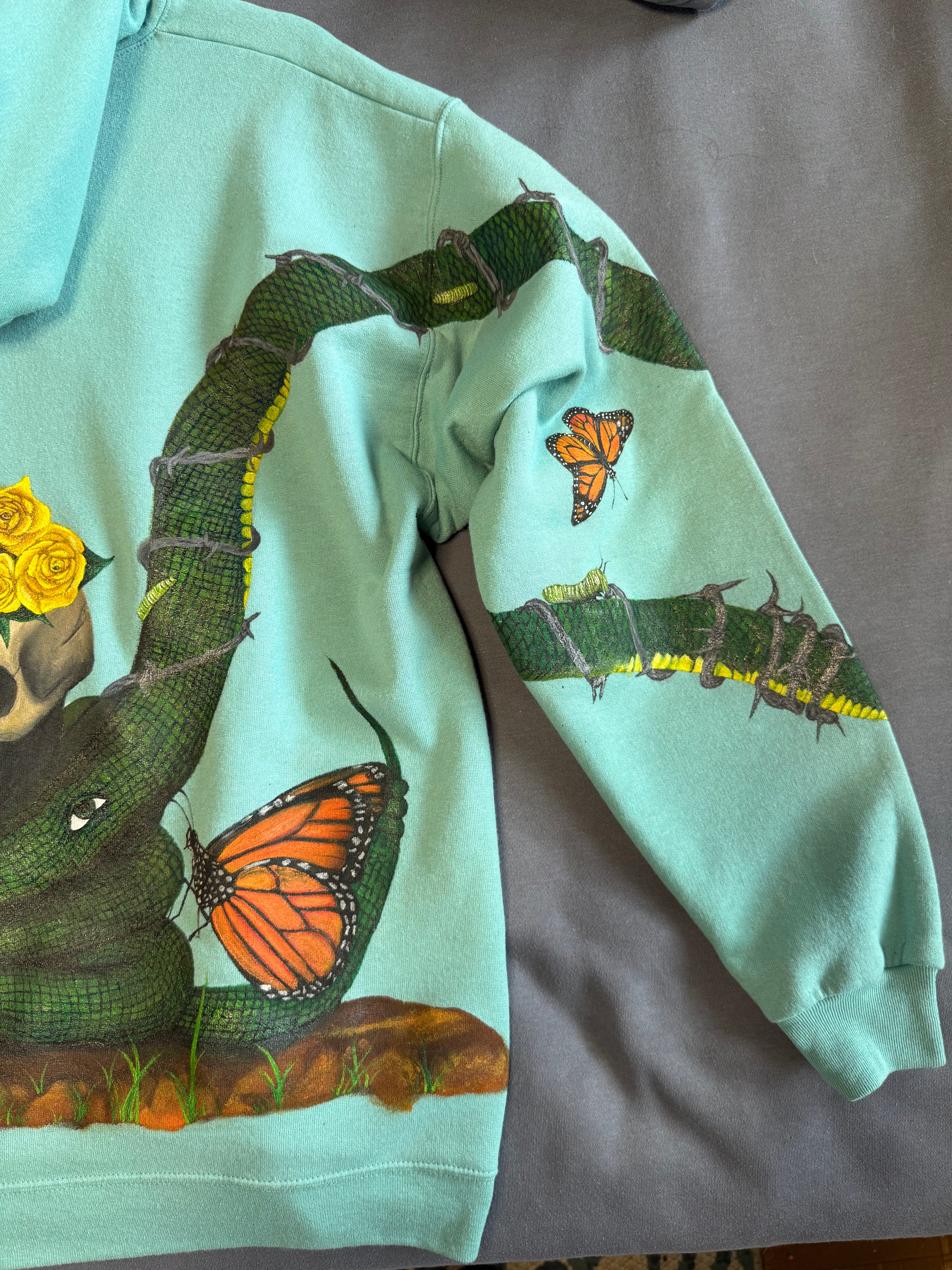 Original Hand Painted Snake Hoodie