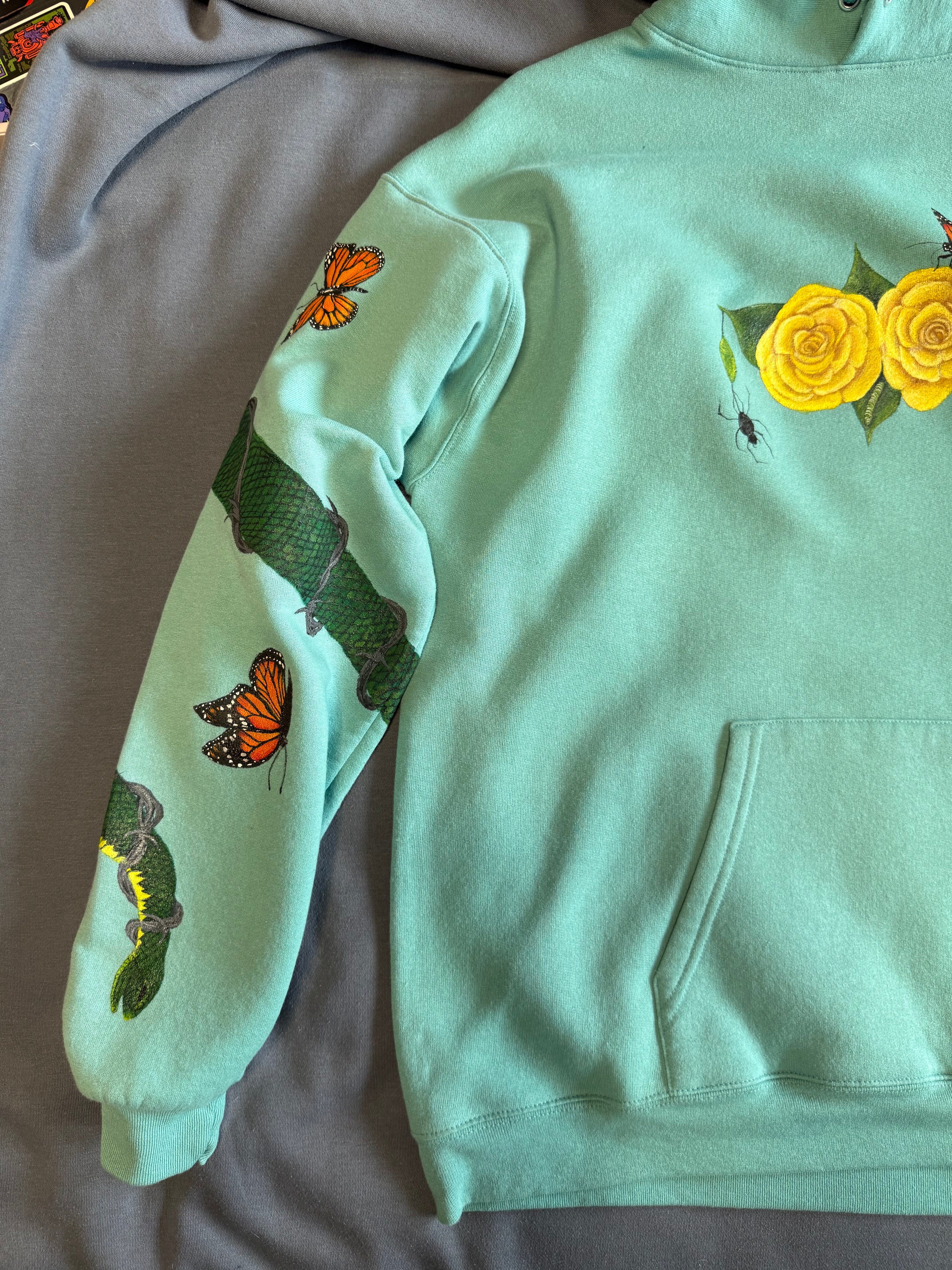Original Hand Painted Snake Hoodie